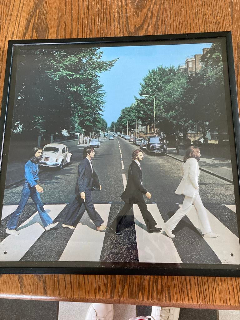 Metalen 3D print van The Beatles in fotolijst, Gebruikt, 1980 tot heden, Ophalen of Verzenden, Prent