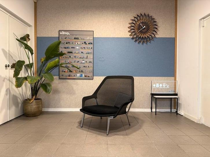 Vitra | Bouroullec | Slow Chair + Ottoman | Zwart | 1x, Vitra, Gebruikt, 75 tot 100 cm, Ophalen of Verzenden