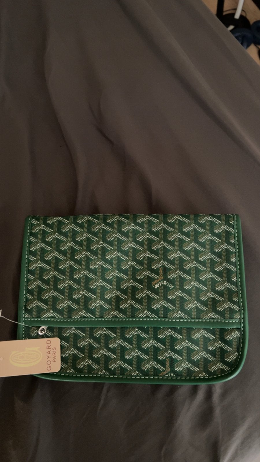 Nieuwe Groene Goyard Toilettas met Prijskaartje, Sieraden, Tassen en Uiterlijk, Toilettassen, Nieuw, Heer of Dame, Groen, Ophalen of Verzenden