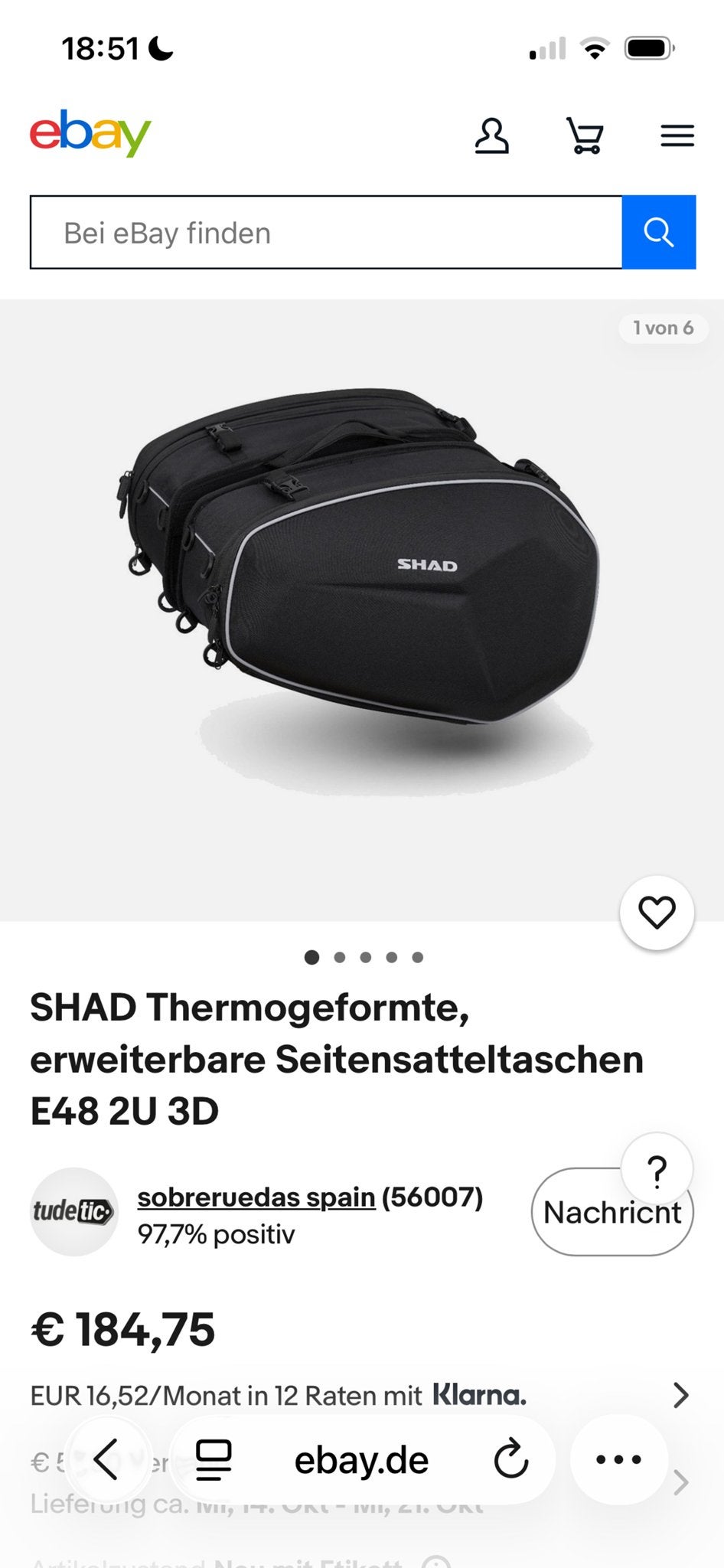 SHAD E48 Zadeltassen voor Kawasaki Z650, Ophalen, Gebruikt