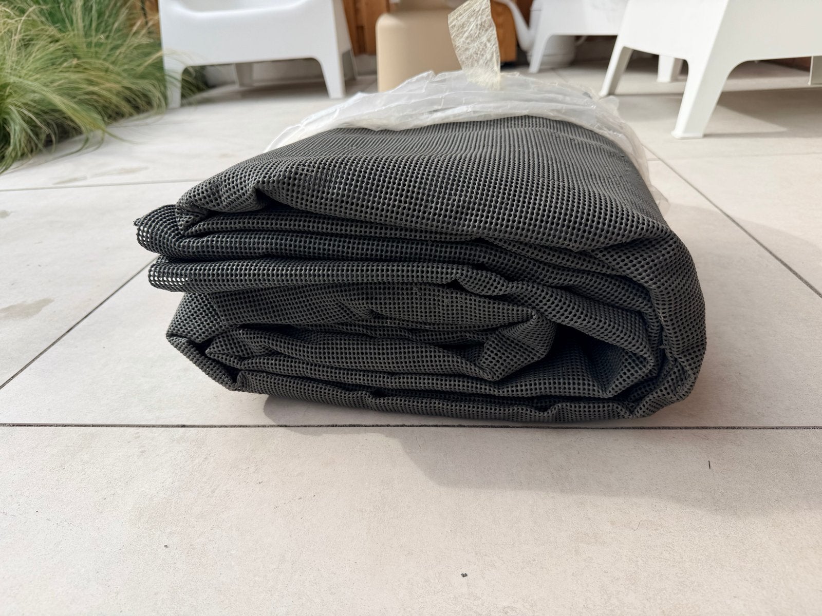 Tenttapijt grijs 5 x 3,5 m - Gebruikt, prima staat, Ophalen of Verzenden, Gebruikt