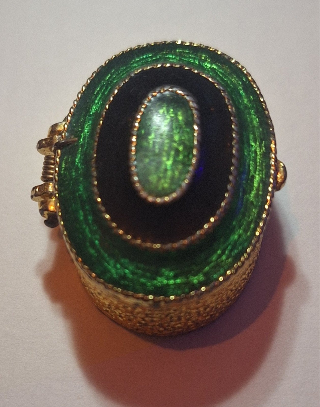 Vintage Groen Geëmailleerd Pillendoosje, Ophalen of Verzenden