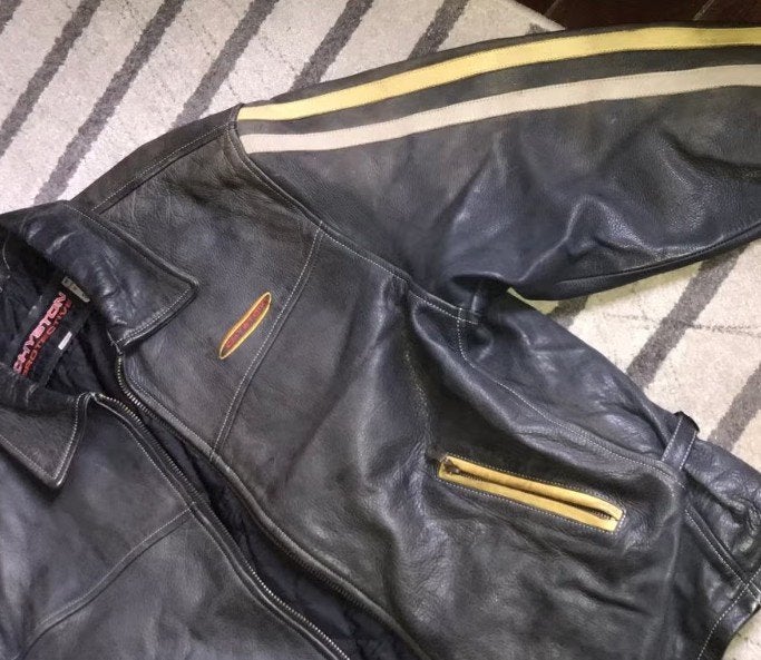 Lederen jas Chyston, Kleding | Heren, Jassen | Winter, Ophalen of Verzenden, Gedragen, Maat 52/54 (L), Zwart