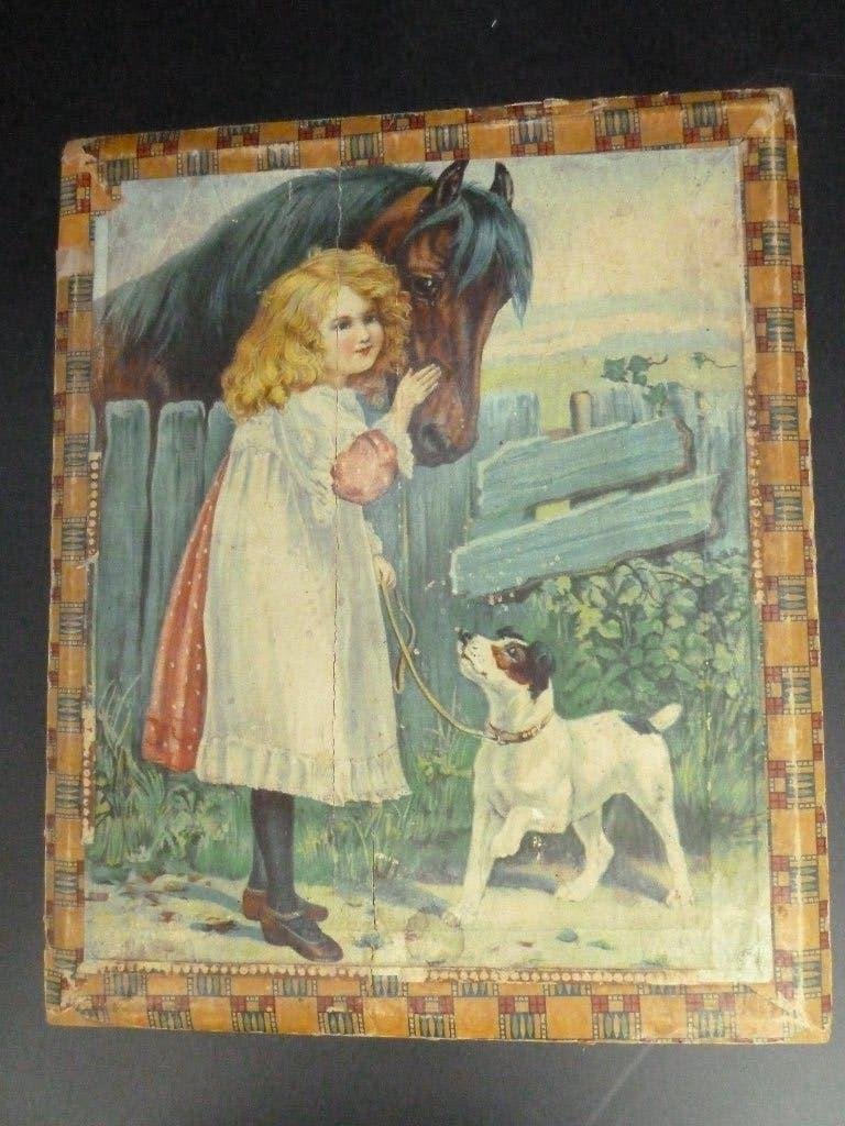 Antieke Victoriaanse houten blokkendoos, Antiek en Kunst, Ophalen of Verzenden