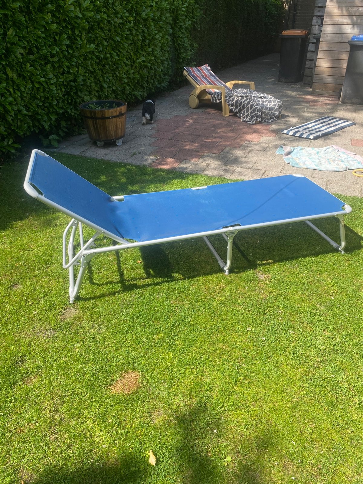 Ligbed stretchbed, Ophalen, Zo goed als nieuw, Aluminium, Verstelbaar