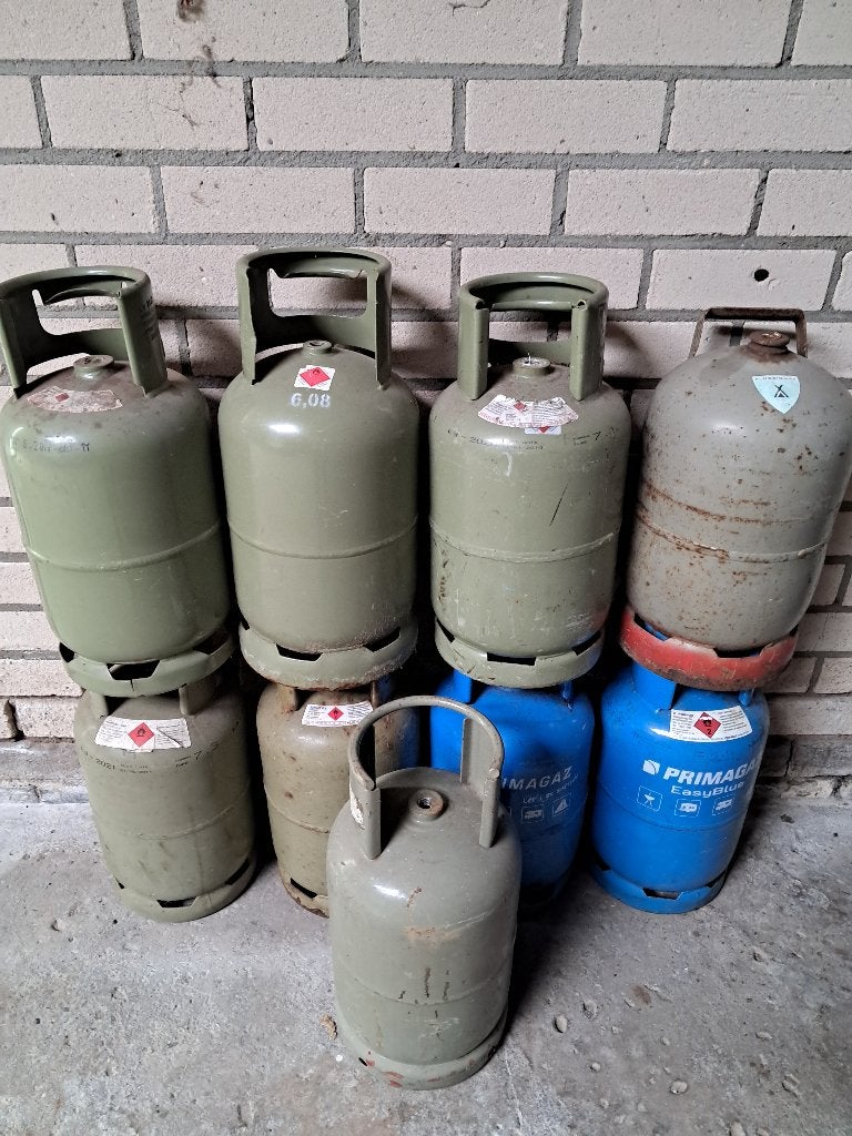 Kleine Gasfles, Gasflessen, Carbidbus, Ophalen, Gebruikt