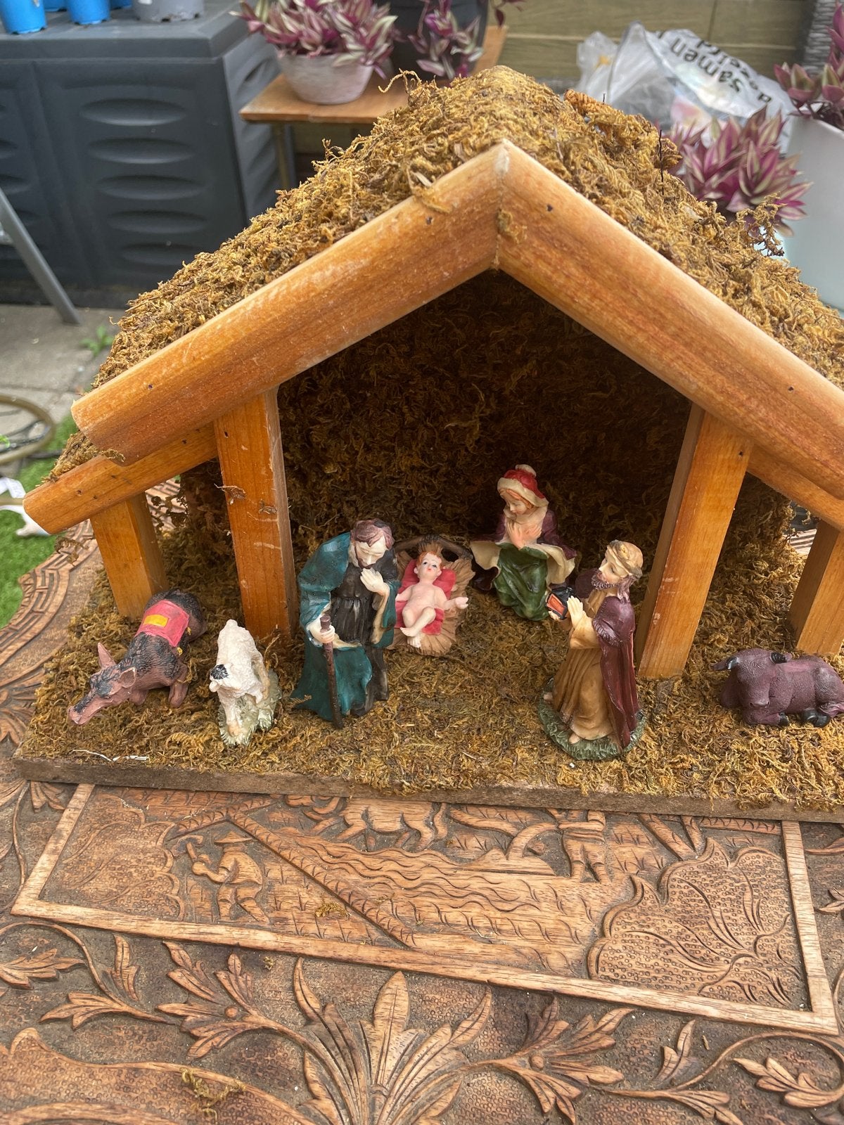 Kerststal met beeldjes - Handgemaakt, Ophalen