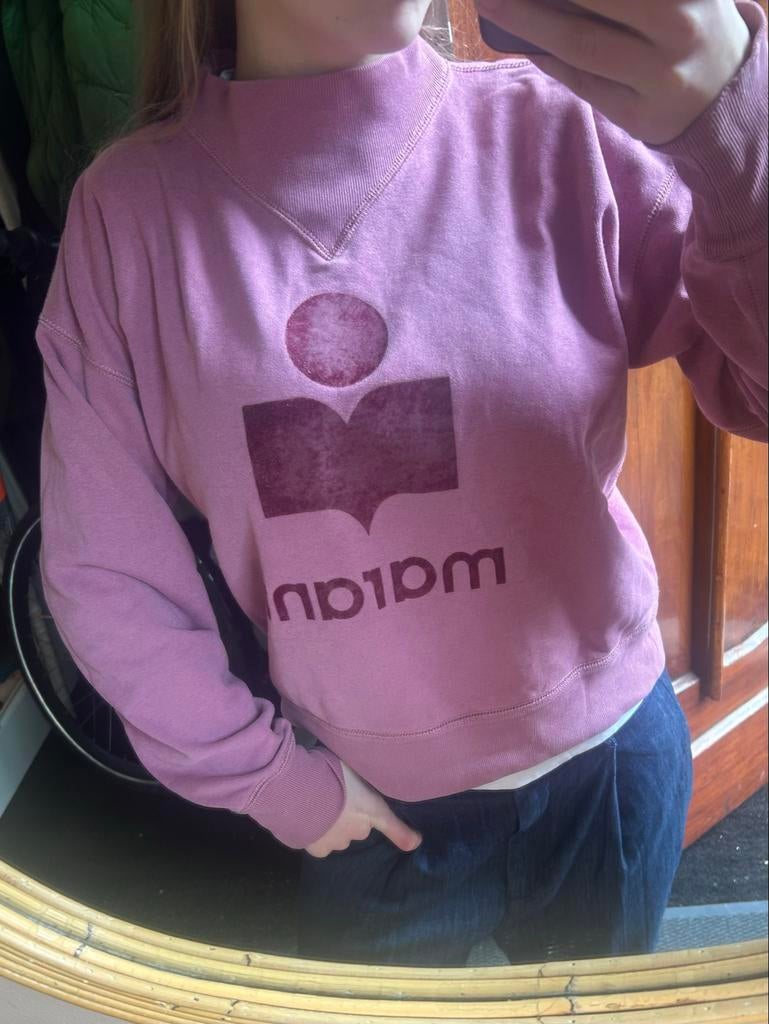 Isabel Marant Etoile trui - Roze met logo, Ophalen of Verzenden, Zo goed als nieuw, Maat 38/40 (M), Roze