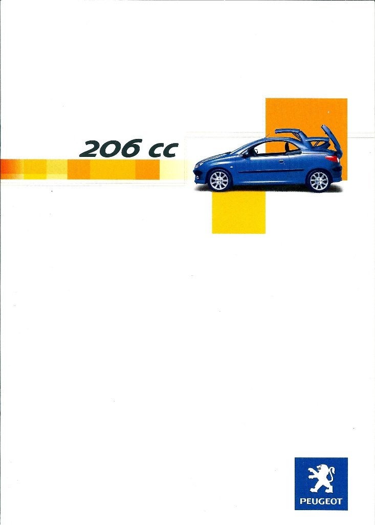 Brochure Peugeot 206 CC Mei 2002, Ophalen of Verzenden, Gelezen, Peugeot