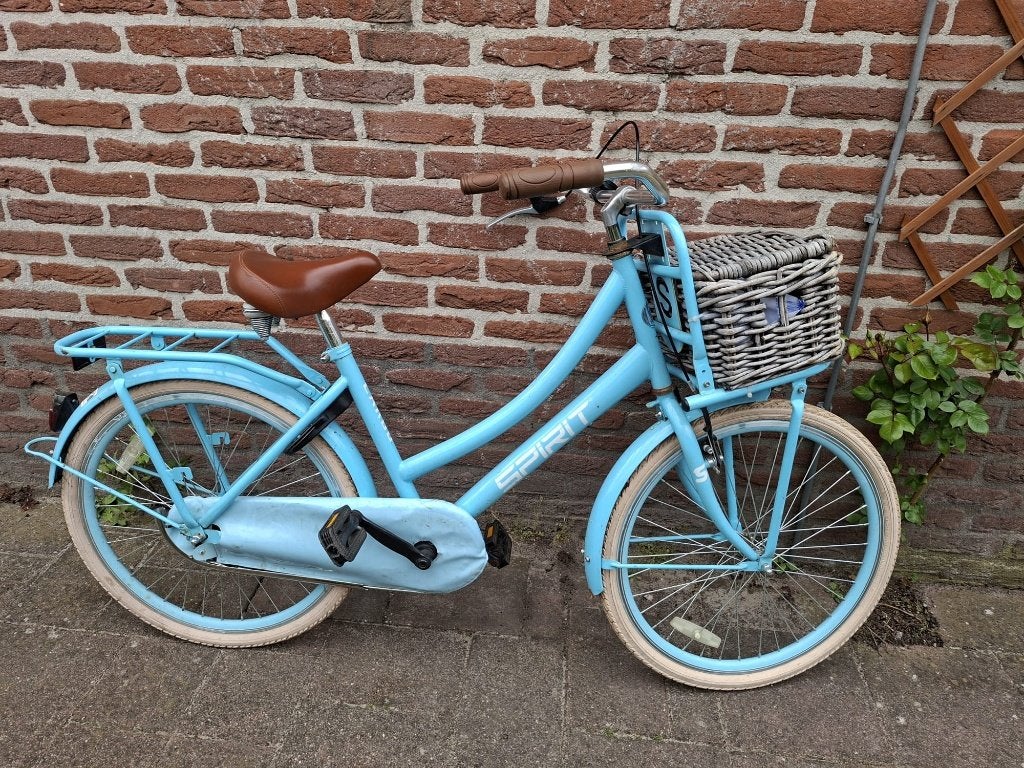 Kinderfietsen blauw met mand, Ophalen, Gebruikt, Terugtraprem, 20 inch of meer