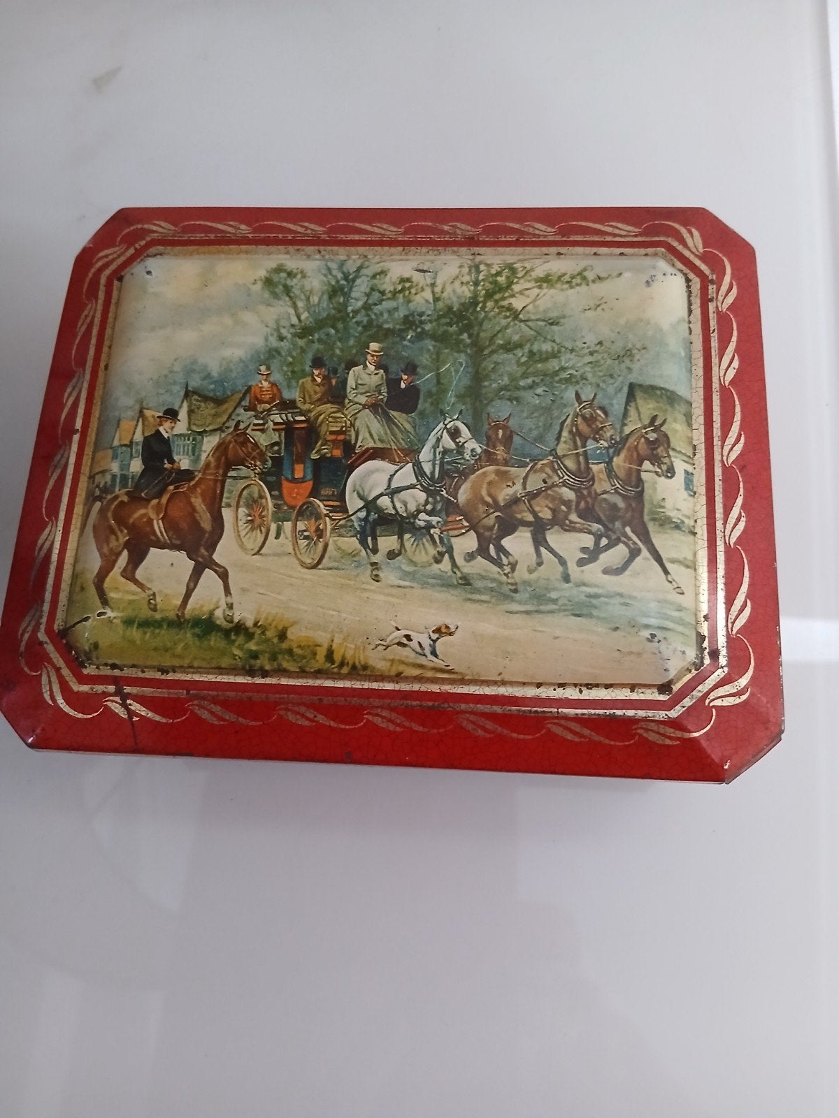 Mooi bewaarblik bereden koets met paarden Albert Heijn, Ophalen of Verzenden, Gebruikt, Overige, Overige merken