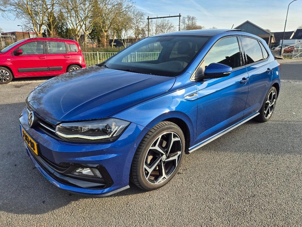 Volkswagen Polo Highline R-Line 1.0 TSI 115pk 7-DSG 2020, Adaptive Cruise Control, Stof, 1095 kg, Blauw