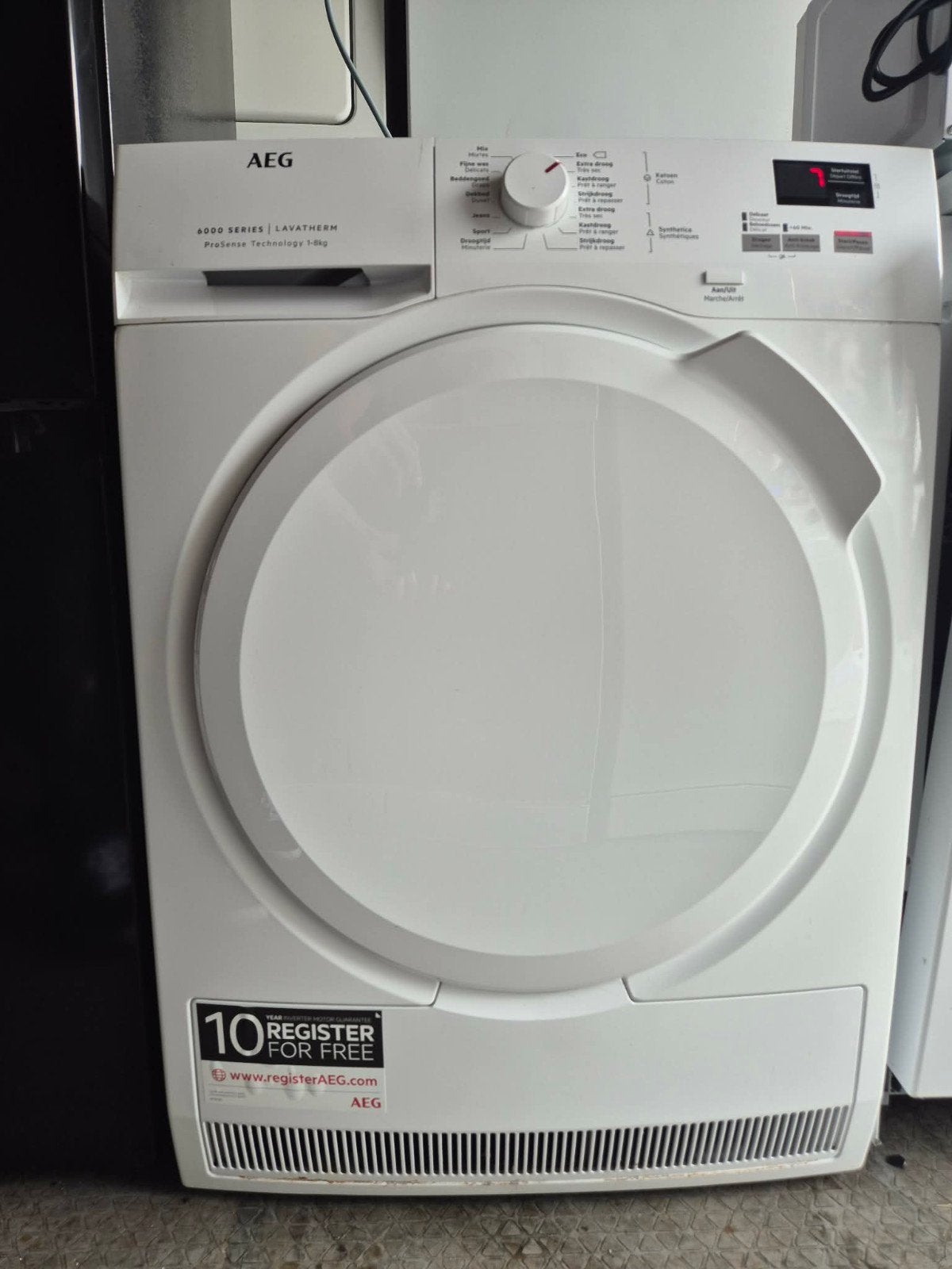 Aeg Lavatherm T6DBC482 8kg condensdroger, 6 tot 8 kg, Minder dan 85 cm, Anti-kreukfase, Ophalen of Verzenden