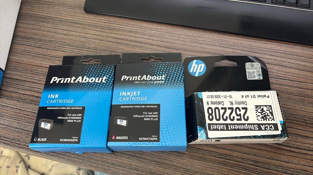 3 nieuwe PrintAbout inktcartridges HP OfficeJet 8100/8600, Computers en Software, Printerbenodigdheden, Nieuw, Cartridge, Ophalen