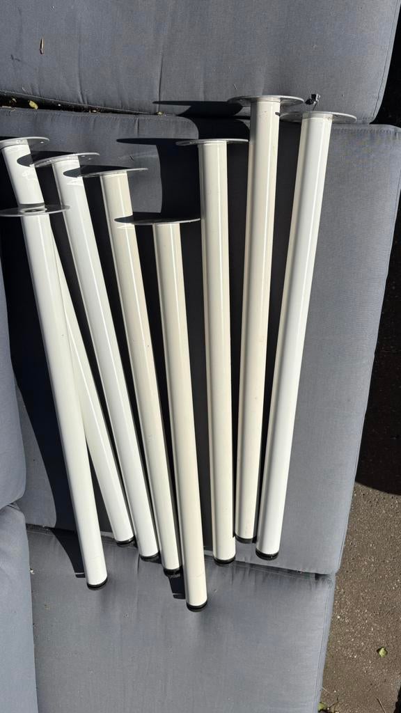 8 witte Ikea verstelbare tafelpoten, Huis en Inrichting, Minder dan 50 cm, 50 tot 100 cm, Rond, Ophalen of Verzenden