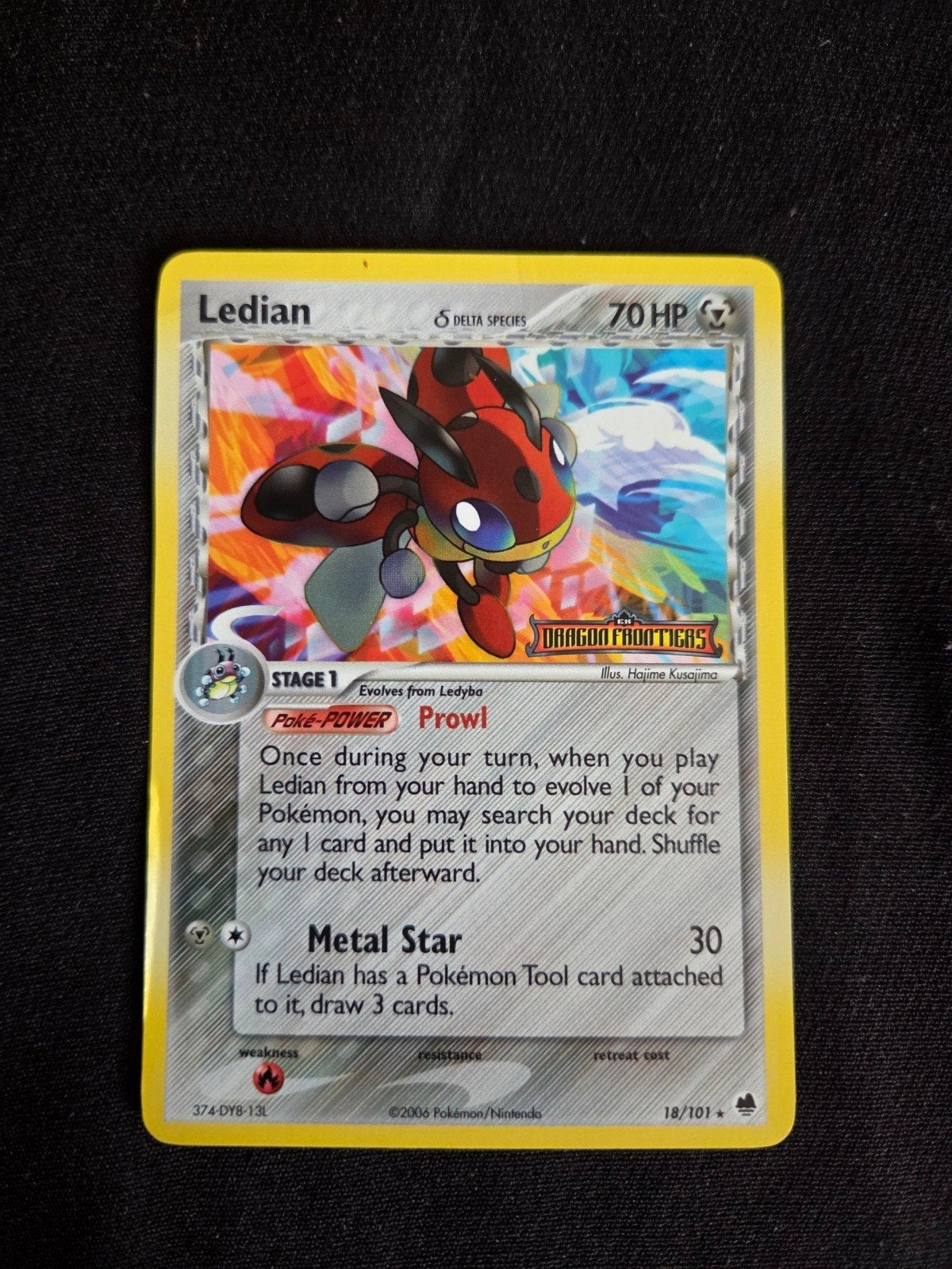 Ledian (Delta Species) Reverse Holo Rare EX Dragon Frontiers, Ophalen of Verzenden, Gebruikt