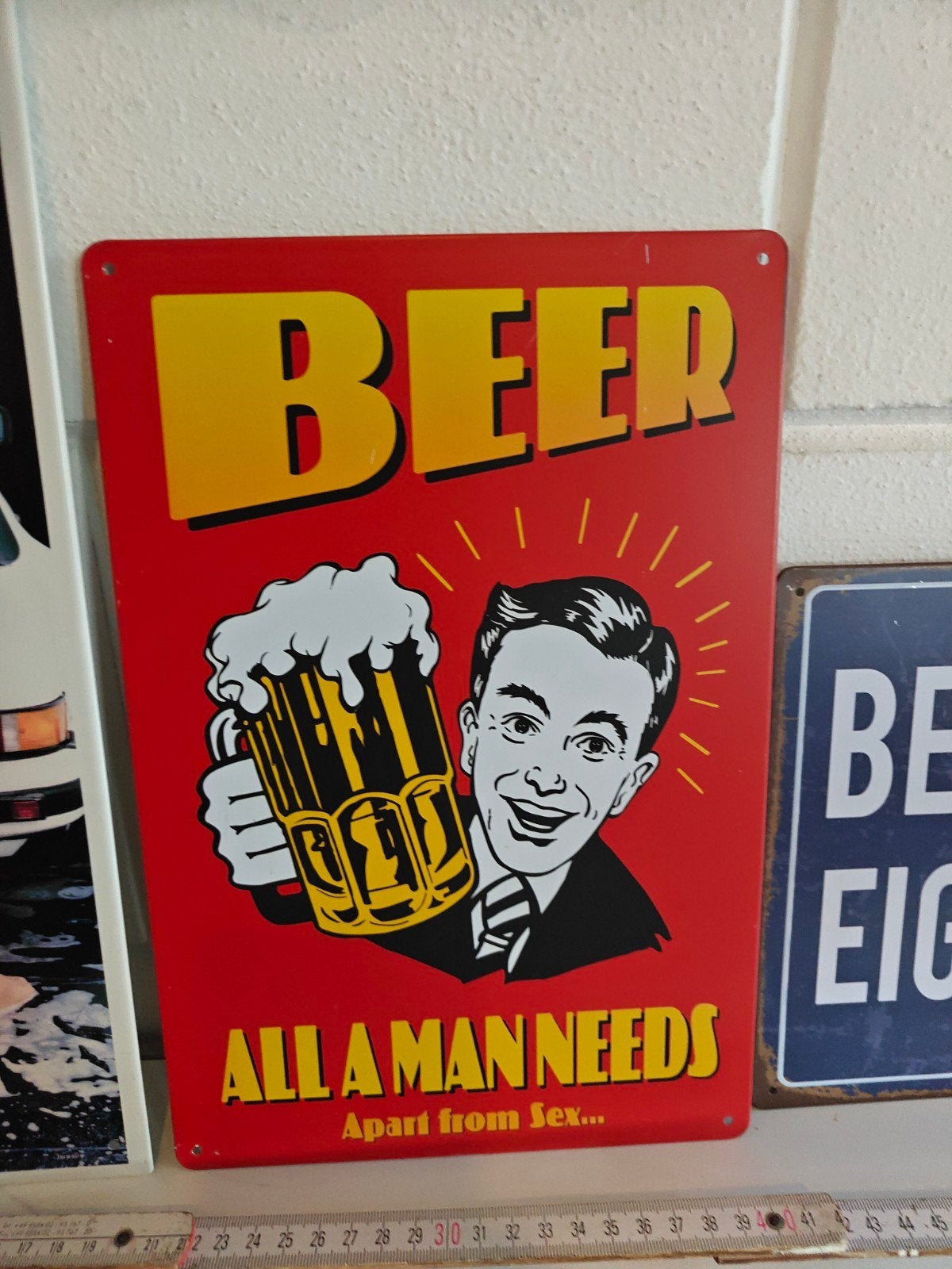 Set van 5 Metalen Mancave borden nu 20 euro bij elkaar, Reclamebord, Ophalen of Verzenden, Zo goed als nieuw, X