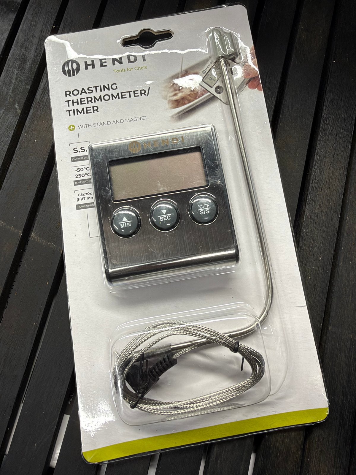Hendi Braadthermometer/Timer met standaard en magneet, Ophalen of Verzenden, Nieuw