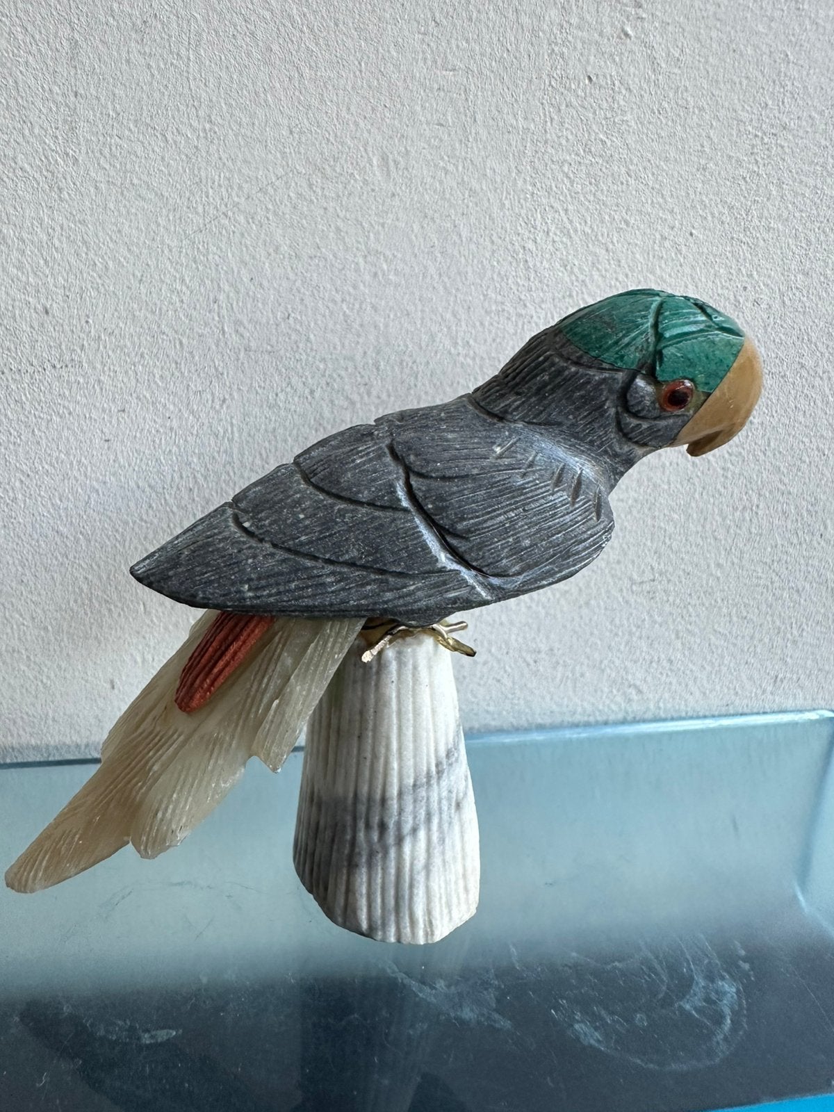 Half edelsteen Papegaai beeldje, Ophalen of Verzenden