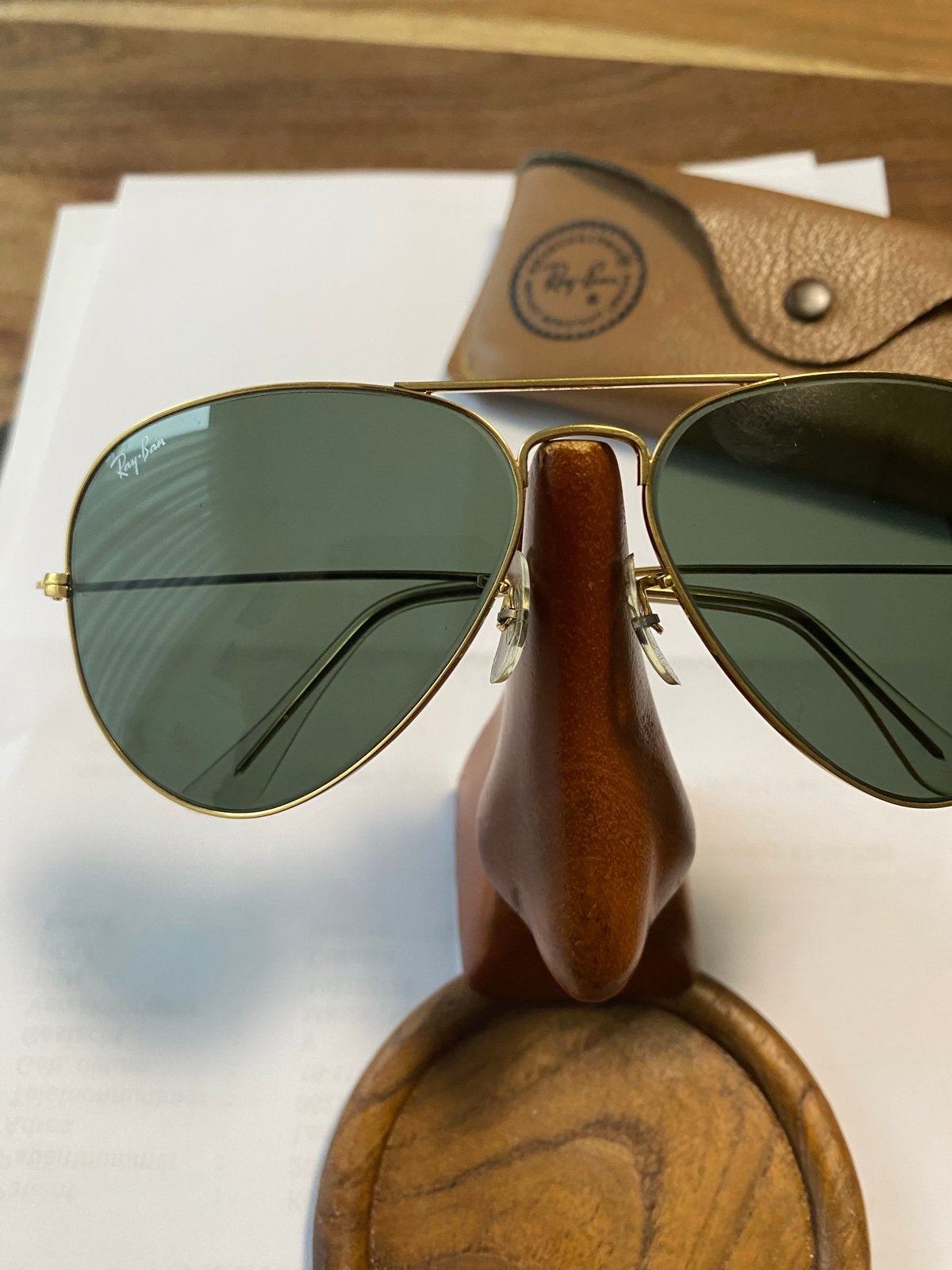 Vintage B&L Ray-Ban Aviator 5814 G-15 Grijs-Groen Nieuwstaa, Sieraden, Tassen en Uiterlijk, Zonnebril, Ophalen of Verzenden, Zo goed als nieuw