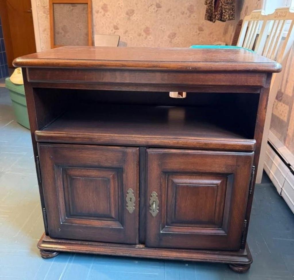 Tv kast hout met uitschuiflades, Ophalen, Gebruikt, 50 tot 100 cm, Minder dan 100 cm
