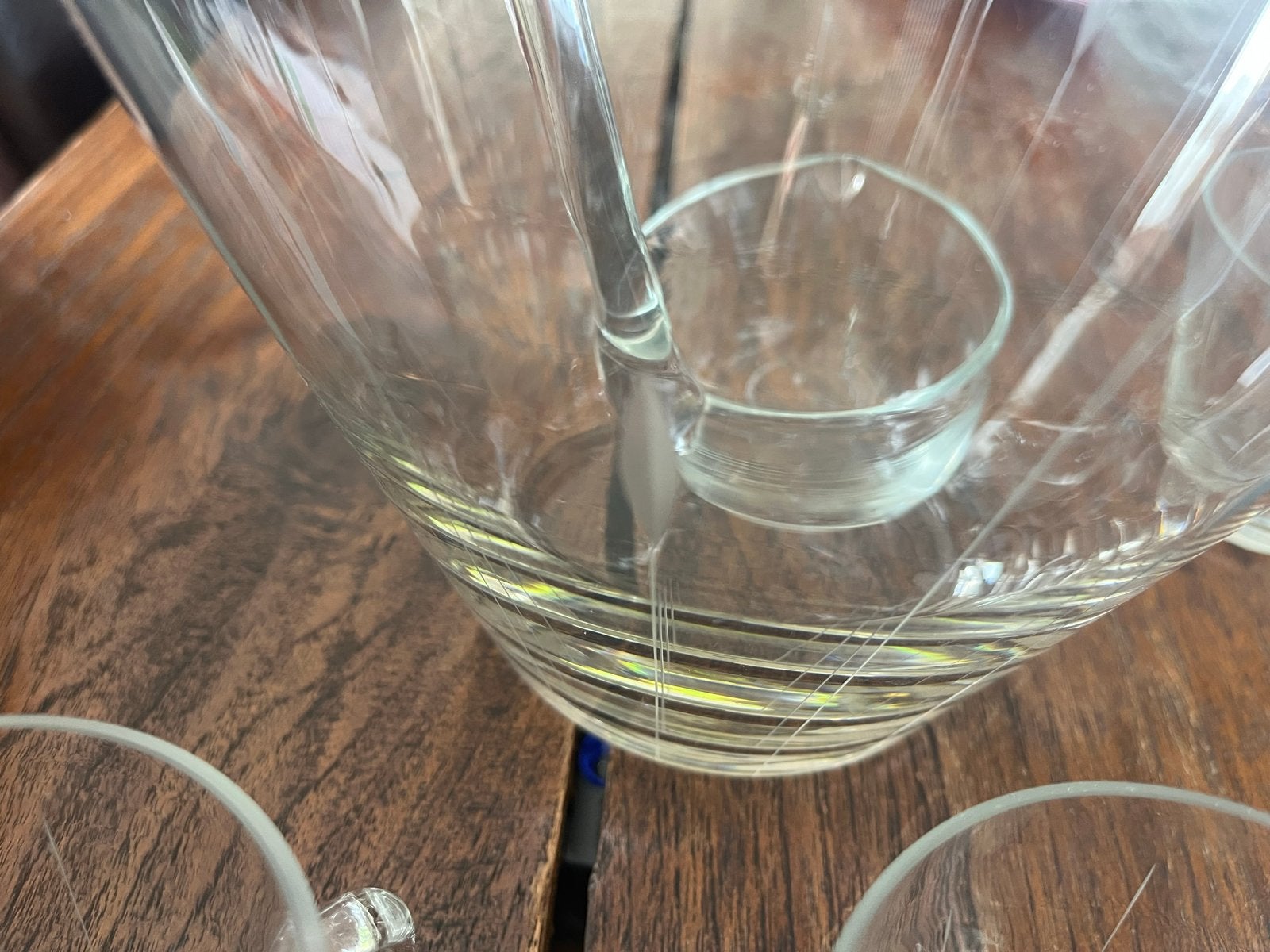 Vintage Glazen Punch Bowl Set met 12 Kopjes en Lepel, Antiek en Kunst, Ophalen