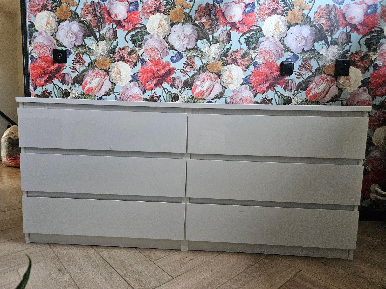 Ladekast wit hoogglans 154x50x70 cm, Ophalen, Gebruikt, 150 tot 200 cm, Met lade(s)