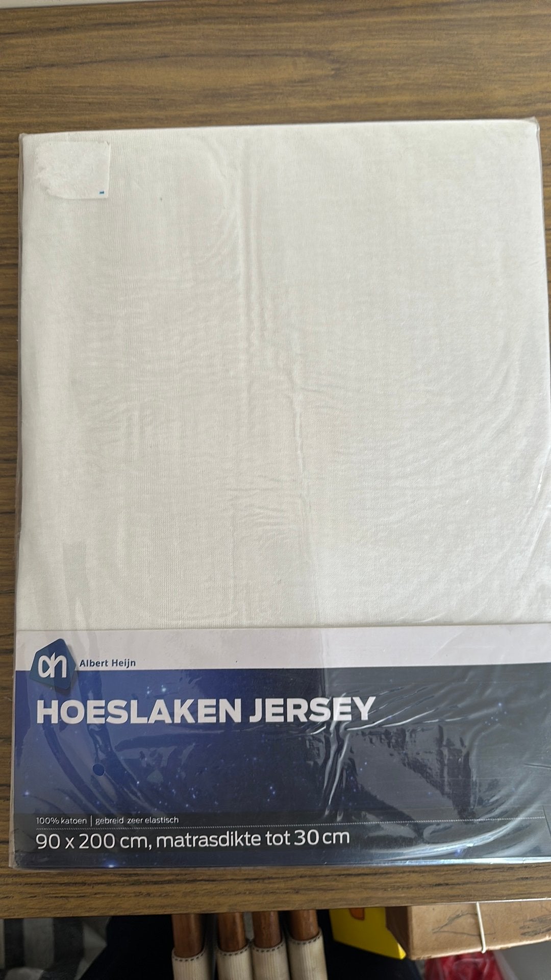 Hoeslaken jersey, Huis en Inrichting, Slaapkamer | Beddengoed, Eenpersoons, Nieuw, Ophalen of Verzenden, Wit