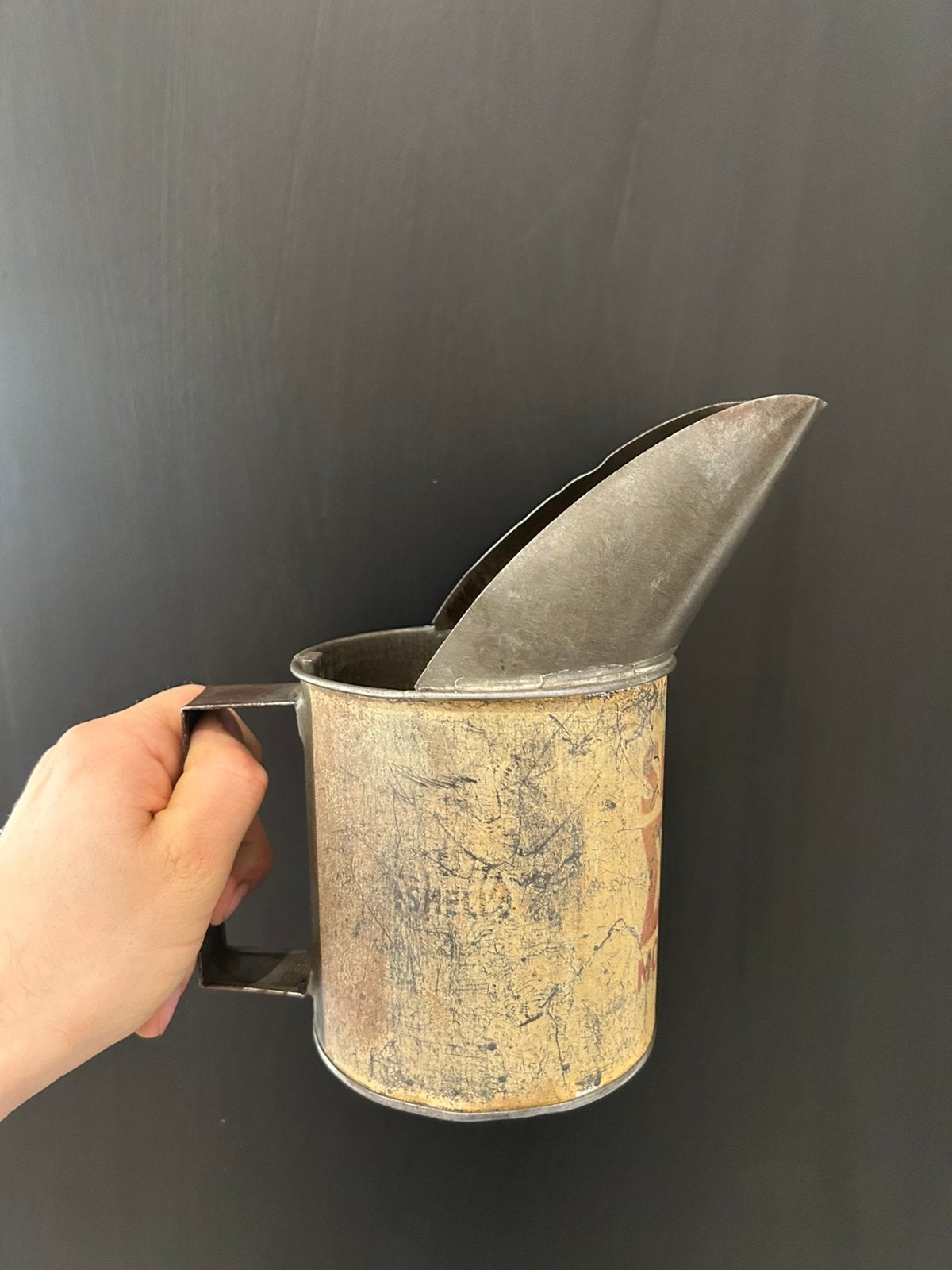 Olieblik olie blik oil can oliekan Shell X100 vintage mancav, Verzamelen, Ophalen of Verzenden, Zo goed als nieuw, Overige