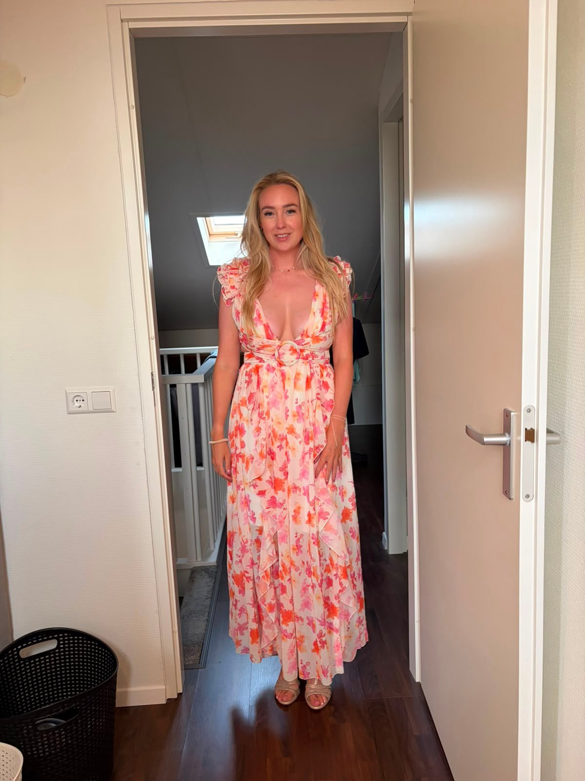 Zomerjurk / bruiloft jurk gast, Kleding | Dames, Ophalen of Verzenden, Nieuw, Maat 38/40 (M), Onder de knie