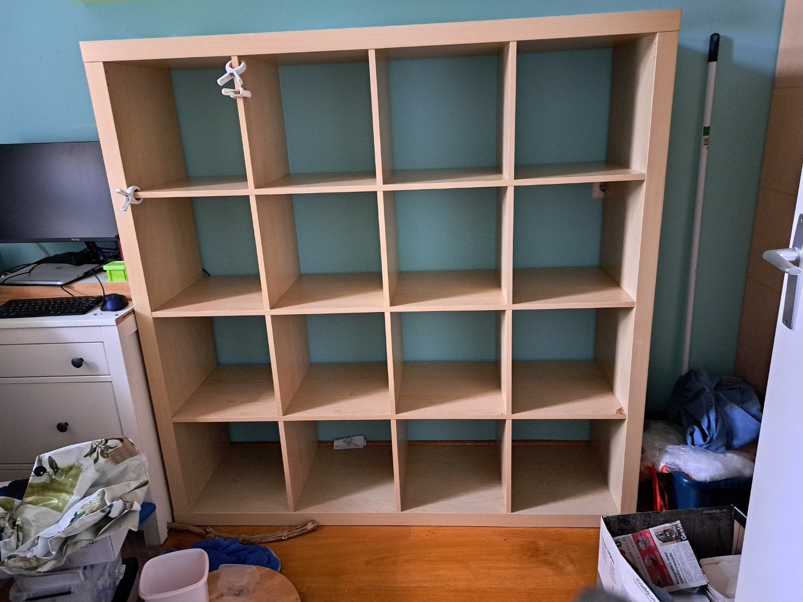 kallax kast. 16 vakjes  150× 150 cm., Ophalen, Gebruikt, 25 tot 50 cm, Minder dan 100 cm