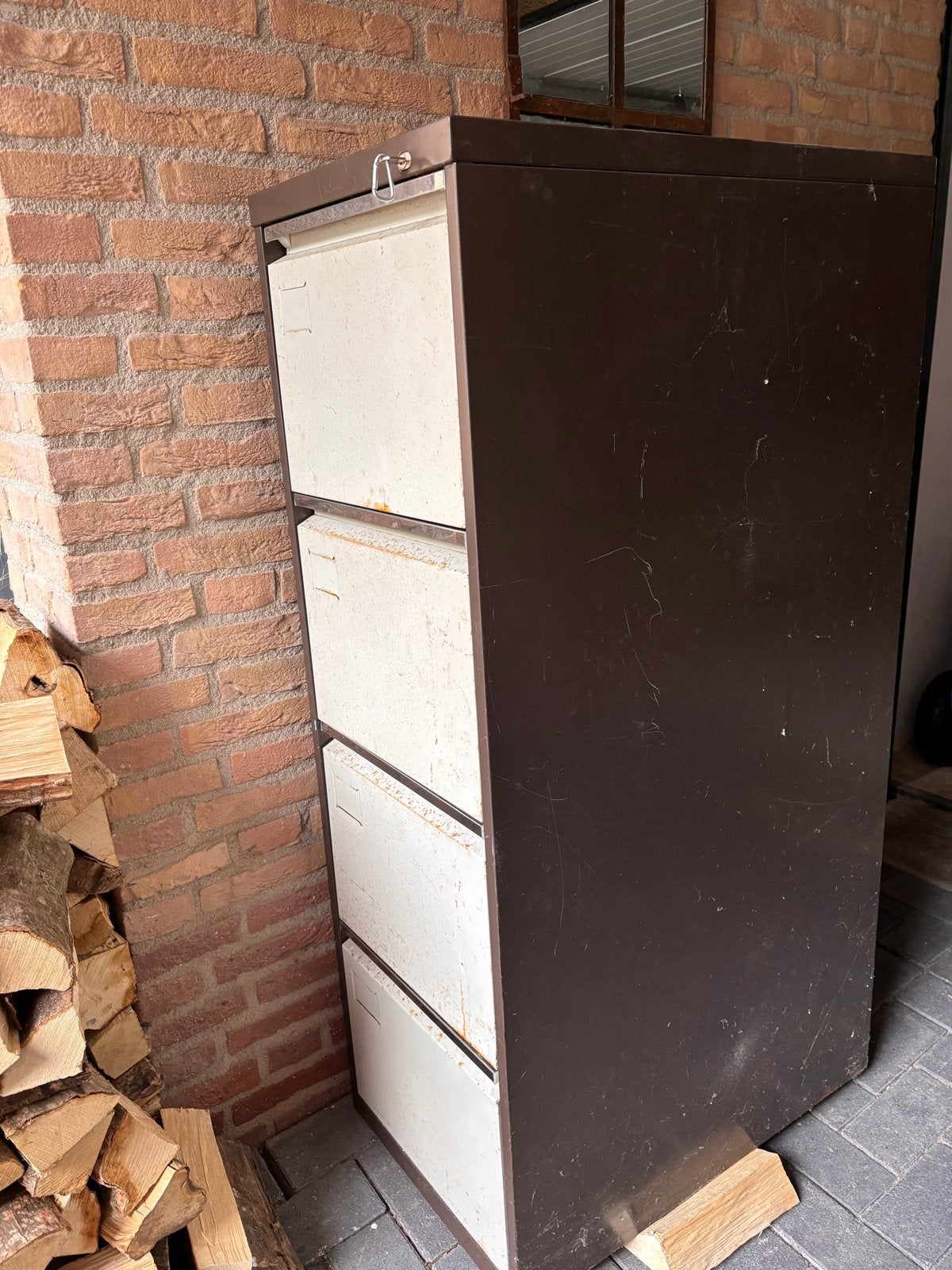 Archiefkast met 4 lades en slot - Opknapper, Ophalen, Gebruikt, 100 tot 150 cm, 50 tot 100 cm