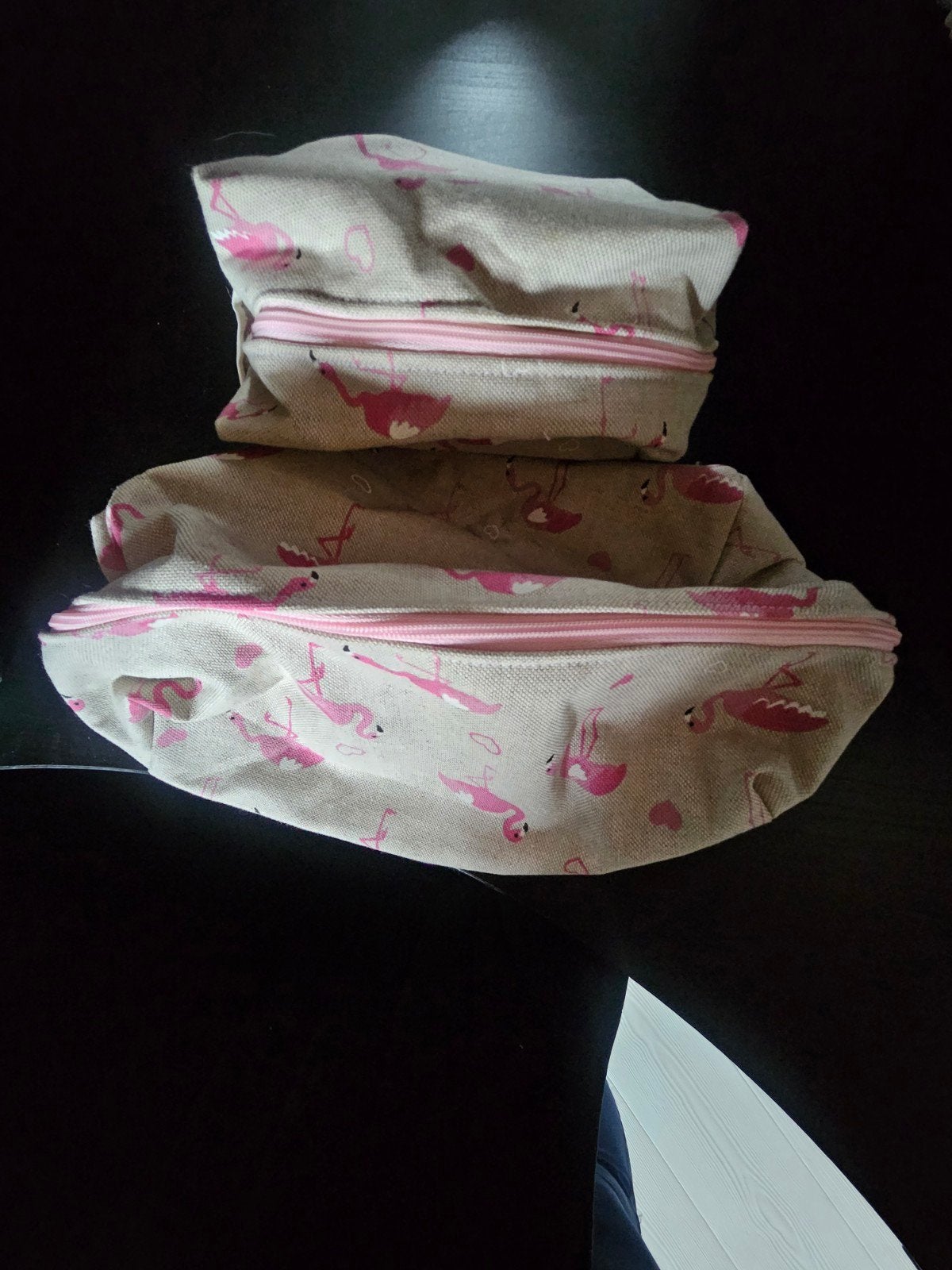 Set van 2 Flamingo Etuis/Make-up Tasjes, Sieraden, Tassen en Uiterlijk, Ophalen of Verzenden, Zo goed als nieuw, Meerkleurig, Meisje