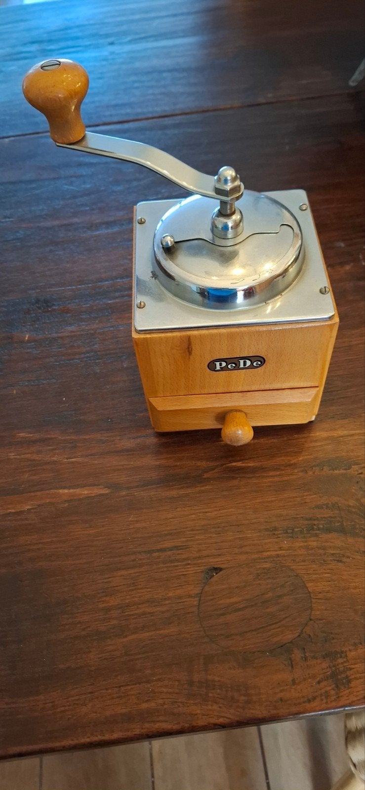 Vintage PeDe Koffiemolen - Houten Handmolen, Ophalen of Verzenden