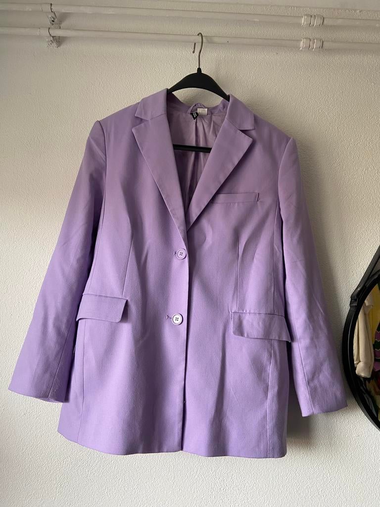 Paarse blazer, Maat 38/40 (M), H&M, Paars, Ophalen of Verzenden