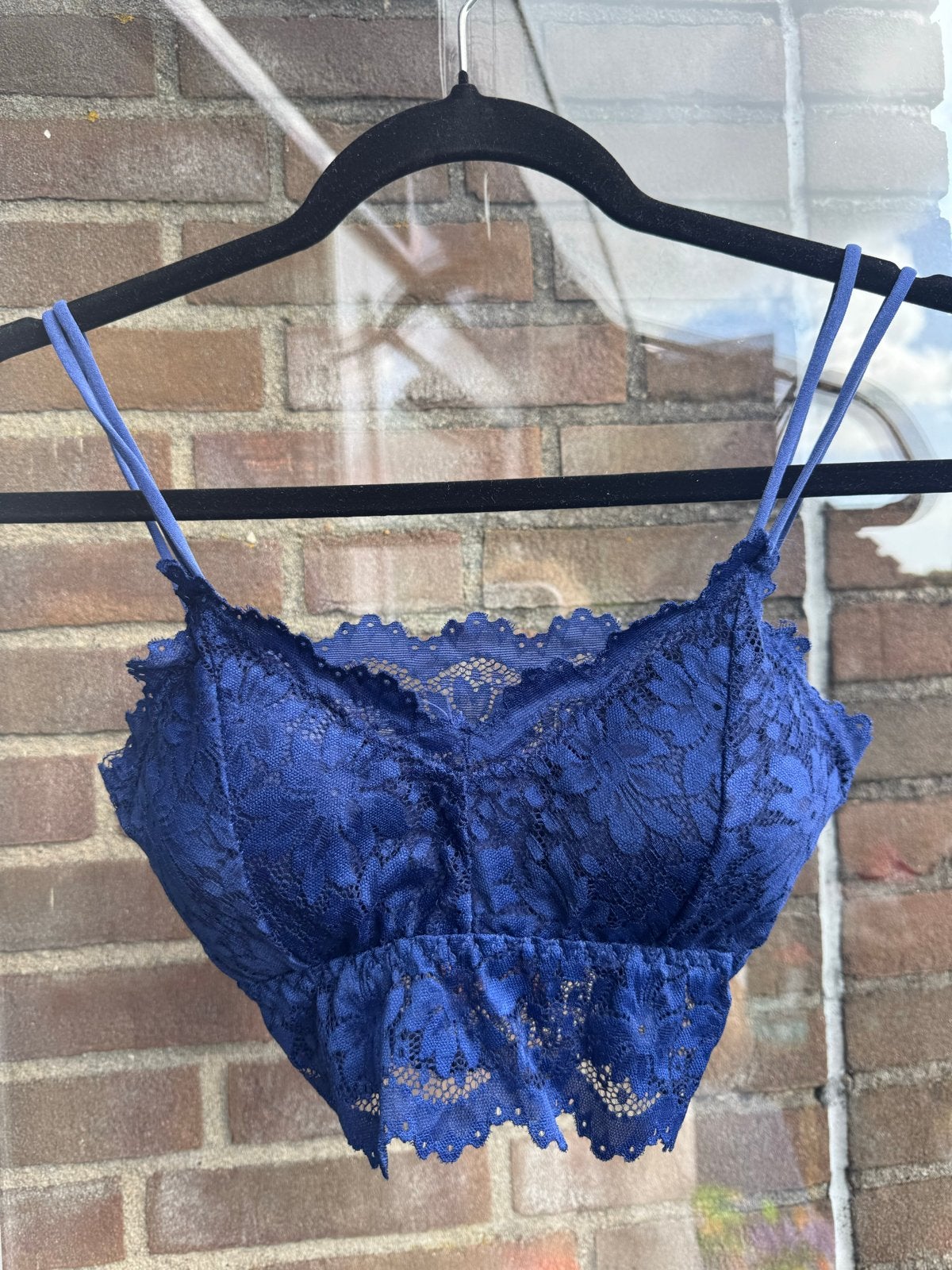 Donkerblauwe kanten bralette, Kleding | Dames, Ophalen, Blauw, BH