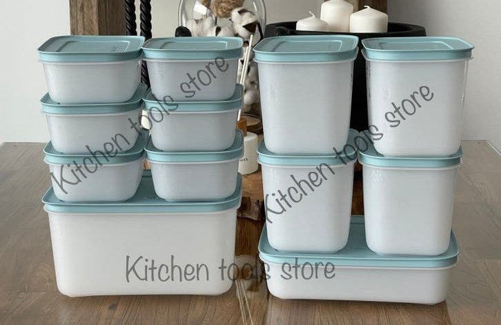 Tupperware Alaska set Diepvries 12x dozen turquoise voorraad, Ophalen of Verzenden, Nieuw, Blauw, Bak of Kom