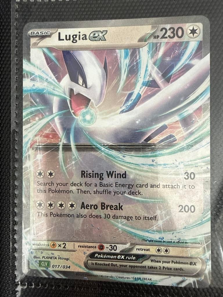 Lugia ex Pokémon kaart - CLV 017/034, Ophalen of Verzenden, Zo goed als nieuw, Losse kaart