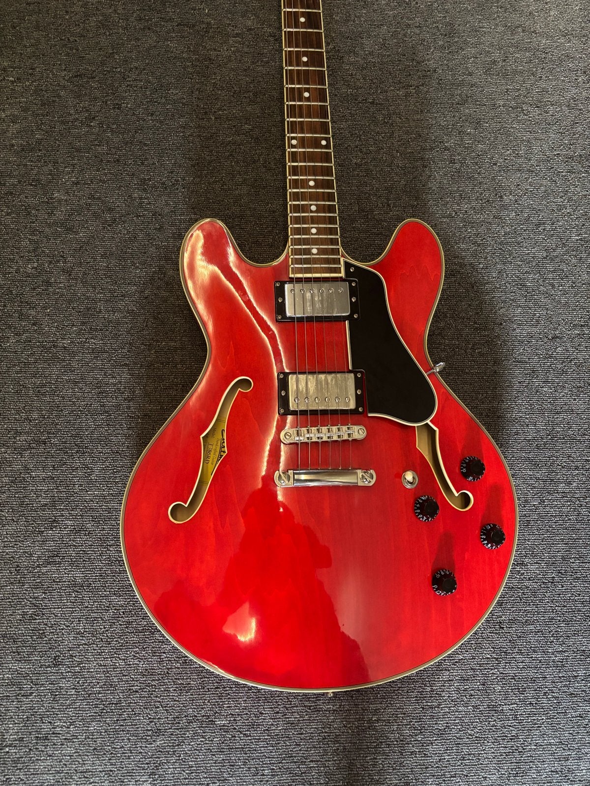 Eastman T386RD Semi-Hollow Body Elektrische Gitaar Rood, Muziek en Instrumenten, Ophalen, Gebruikt, Semi-solid body, Overige merken