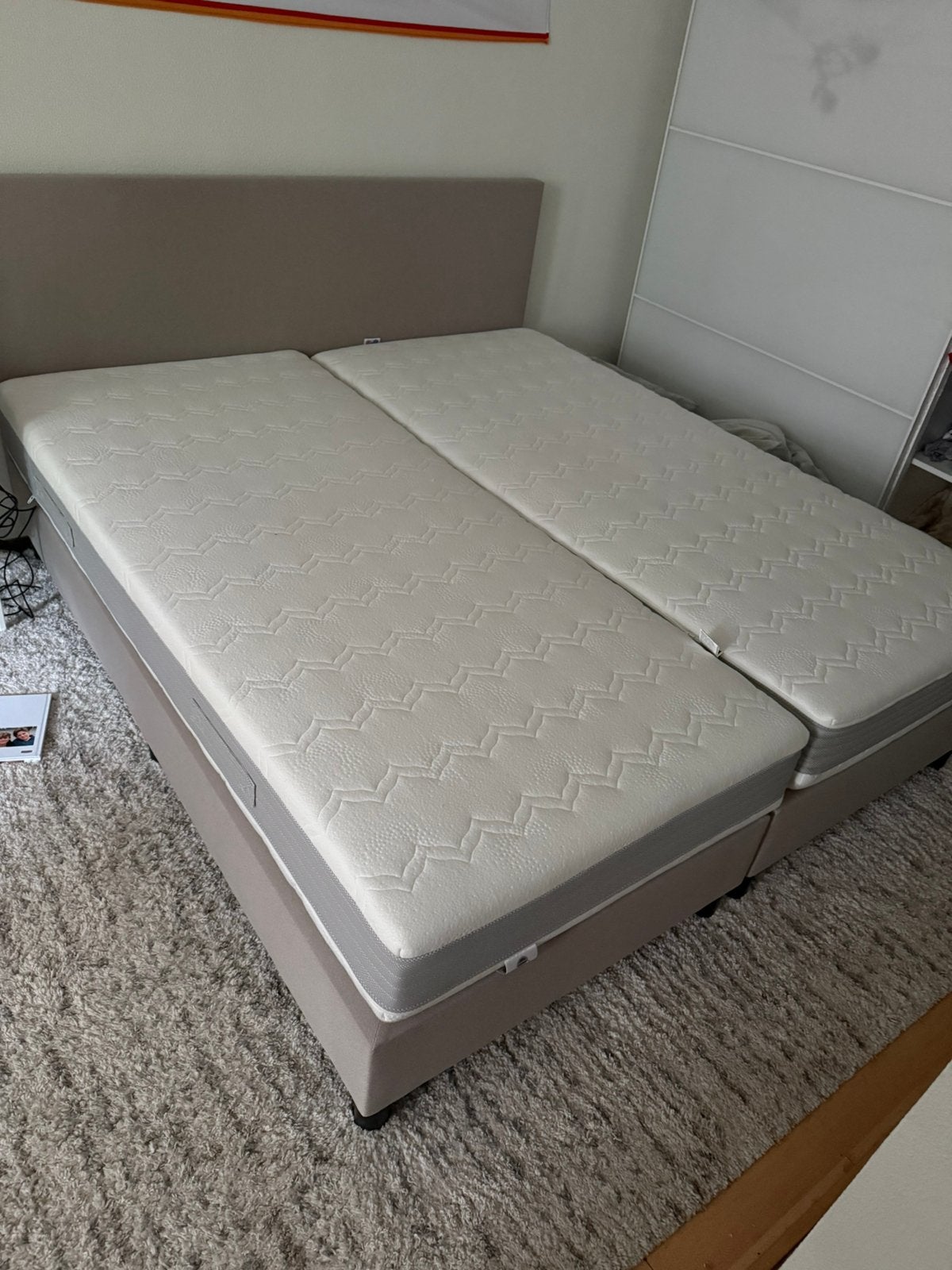 Boxspring 180x200 incl. 2 nieuwe pocketveermatrassen!, Ophalen, Zo goed als nieuw, Tweepersoons, 180 cm