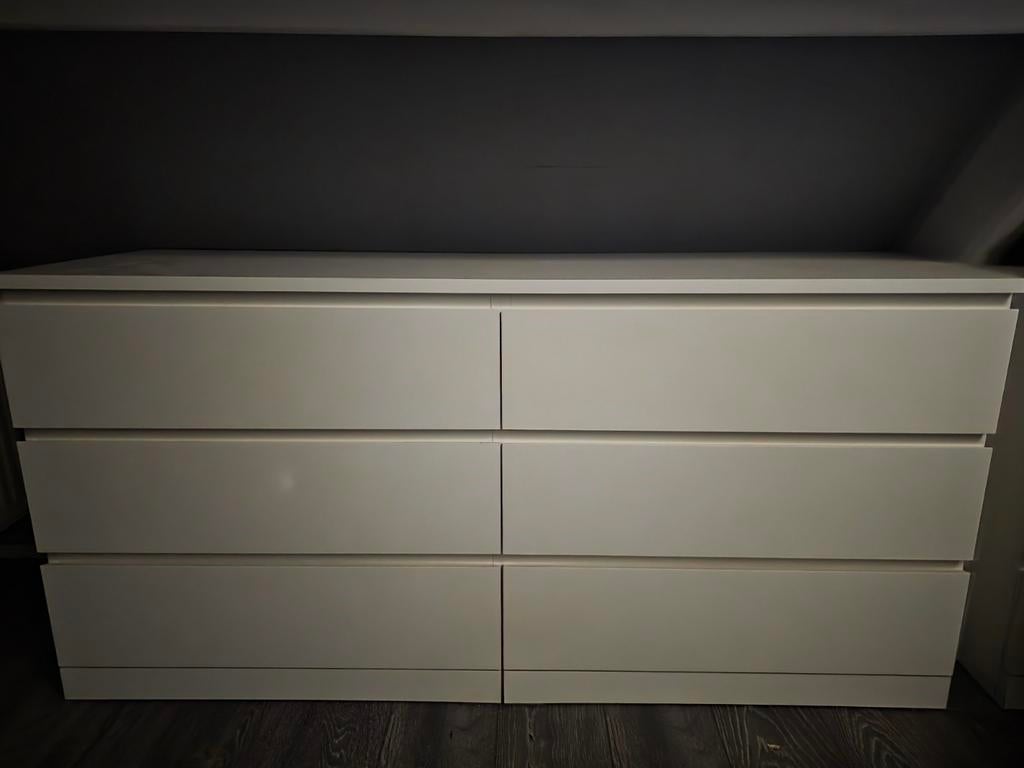 Ikea Malm witte ladenkast 6 laden 160x78 cm, Huis en Inrichting, Kasten | Ladekasten, Ophalen, 5 laden of meer, 150 tot 200 cm