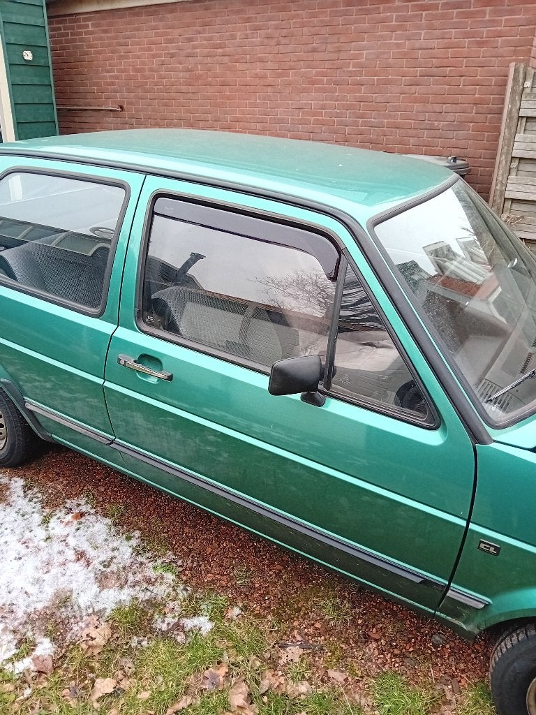 Golf 2 vw volkswagen zijwindschermen raamspoilers donker, Ophalen of Verzenden