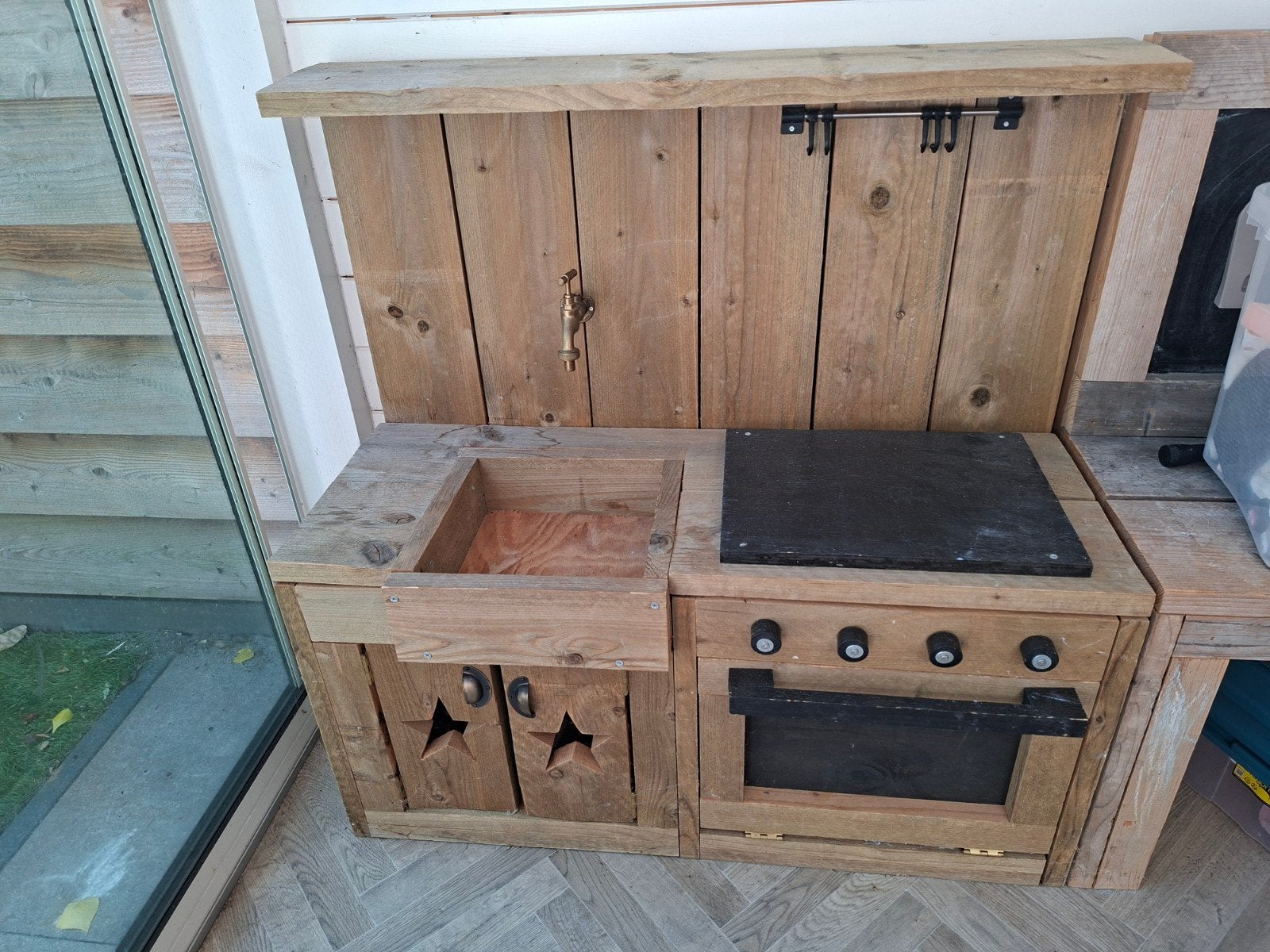Steigerhouten Speelkeuken, Kinderen en Baby's, Speelgoed | Speelkeukens, Gebruikt, Speelkeuken, Hout, Ophalen