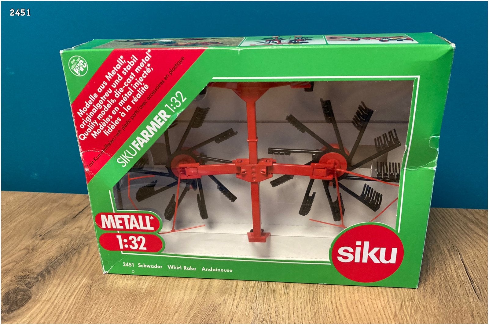 Siku 2451 - Fella Hooischudder 1:32, Ophalen, Gebruikt, Tractor of Landbouw, SIKU