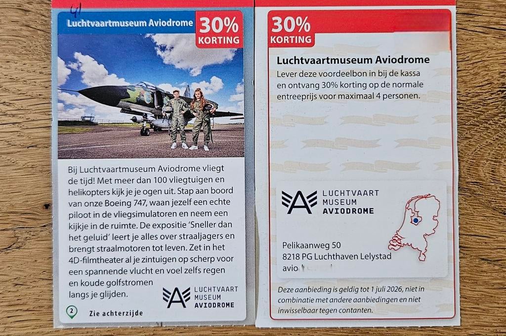 Luchtvaartmuseum Aviodrome 30% korting voor max 4 personen