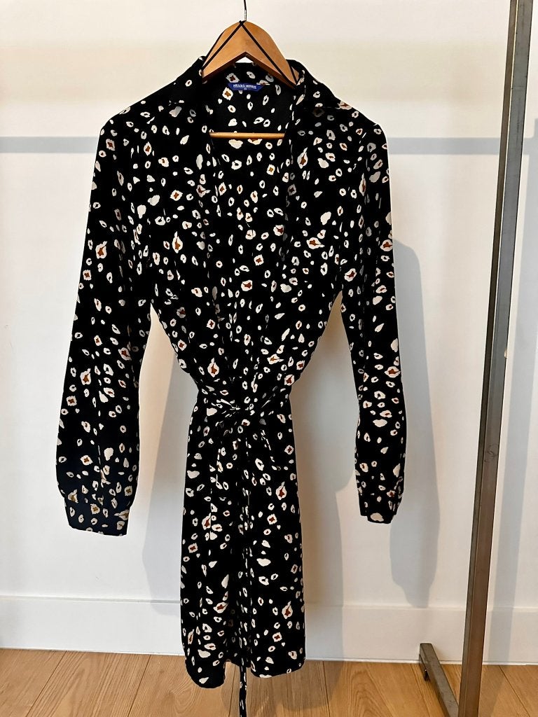 Miller & Monroe Stippen Jurk Maat 44 Zwarte Damesjurk, Kleding | Dames, Verzenden, Zwart, Maat 42/44 (L), Zo goed als nieuw
