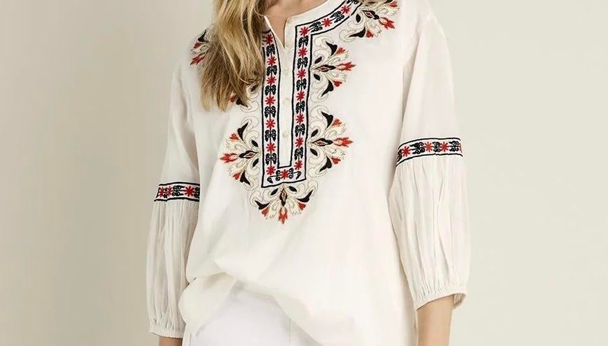 Blouse met borduring van Summum women 38/40, Ophalen of Verzenden, Nieuw, Maat 38/40 (M)