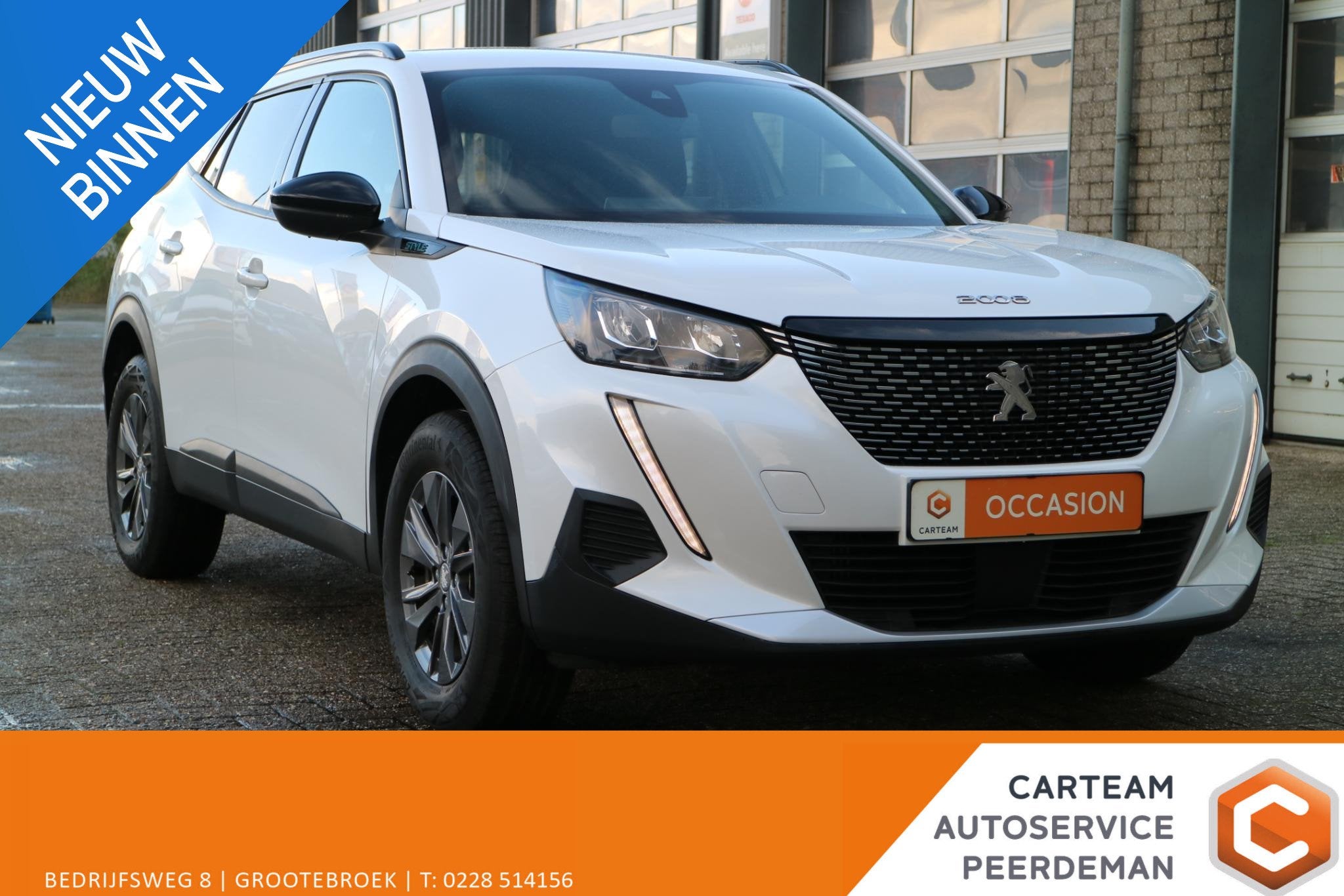 Peugeot 2008 1.2 PureTech Style | Camera | Carplay | Weinig, Auto's, Gebruikt, Euro 6, 1199 cc, Wit