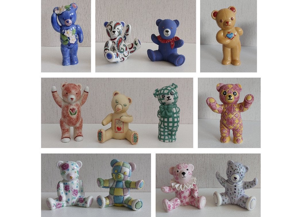 12 beeldjes Franklin Mint Curiosakabinet Teddyberen jaren 90, Verzamelen, Beelden en Beeldjes, Ophalen of Verzenden, Zo goed als nieuw