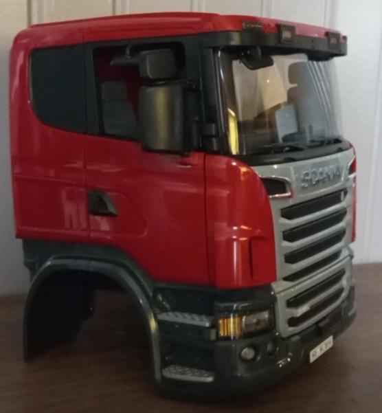 Bruder Scania Low cabine rood Crawler / Tamiya / Wedico, Kinderen en Baby's, Ophalen of Verzenden, Zo goed als nieuw